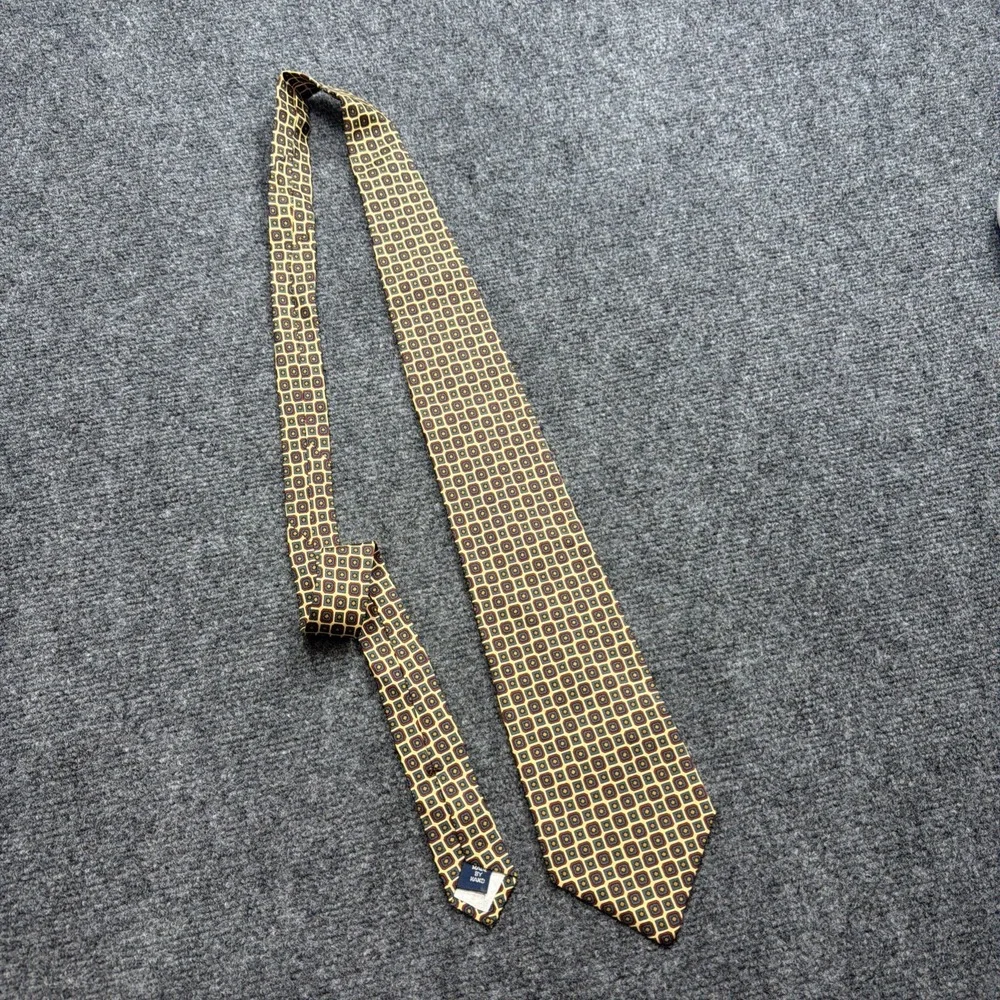 VTG POLO RALPH LAUREN Silk Tie Wedding Formal 100% Silk HAND MADE In USA Geo Art